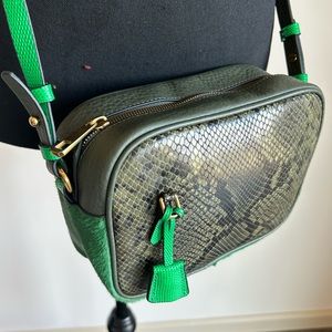 JCrew Collection Signet Crossbody in Snakeskin Color Block Italian Leather